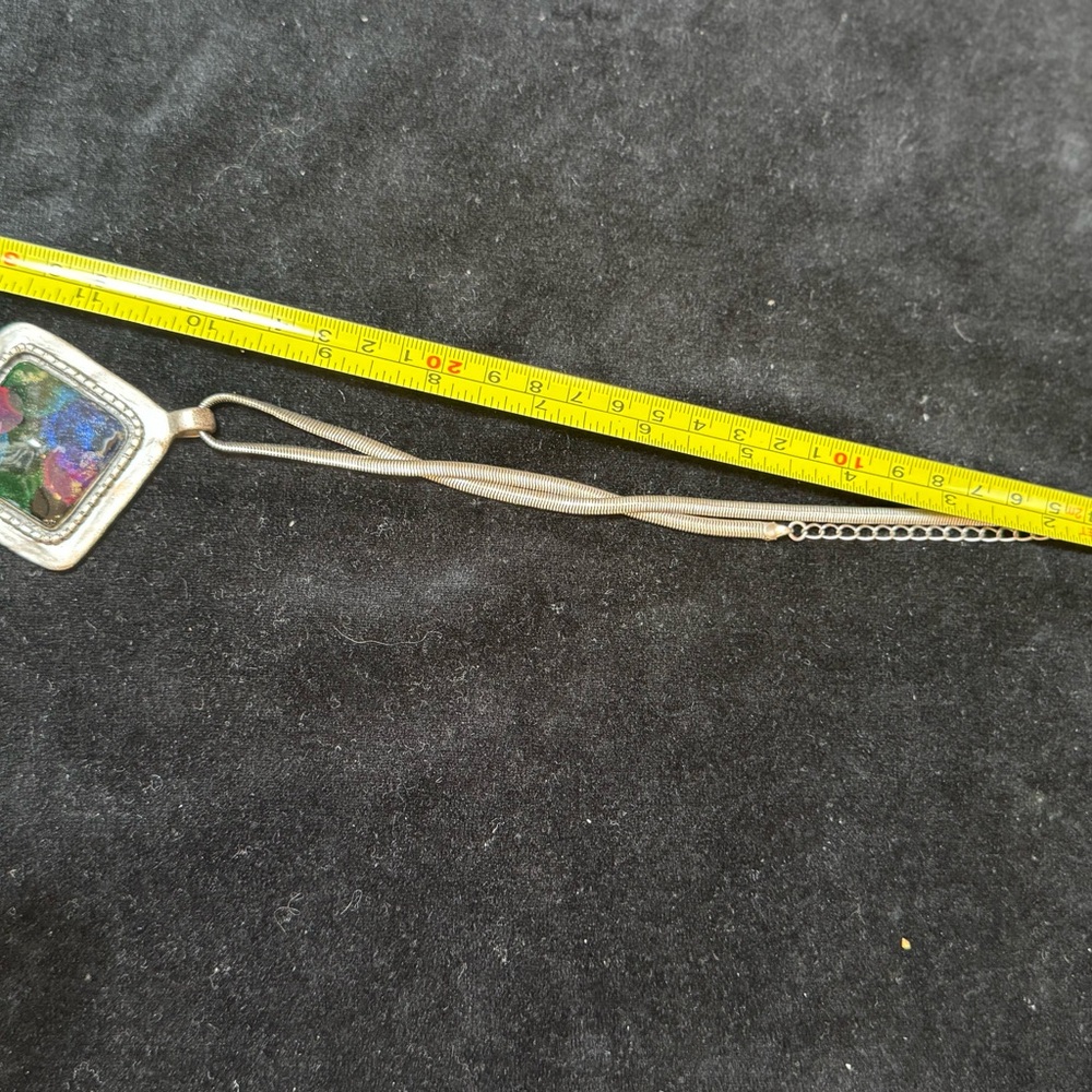 Silver Necklace with Multicolor Pendant